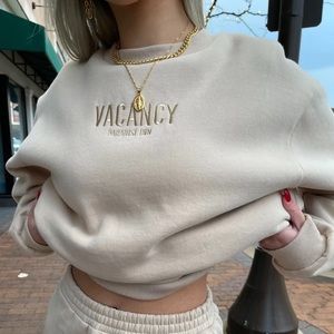Vacancy Supply Paradise Inn Crewneck Sweater Tan Sweater Size 0